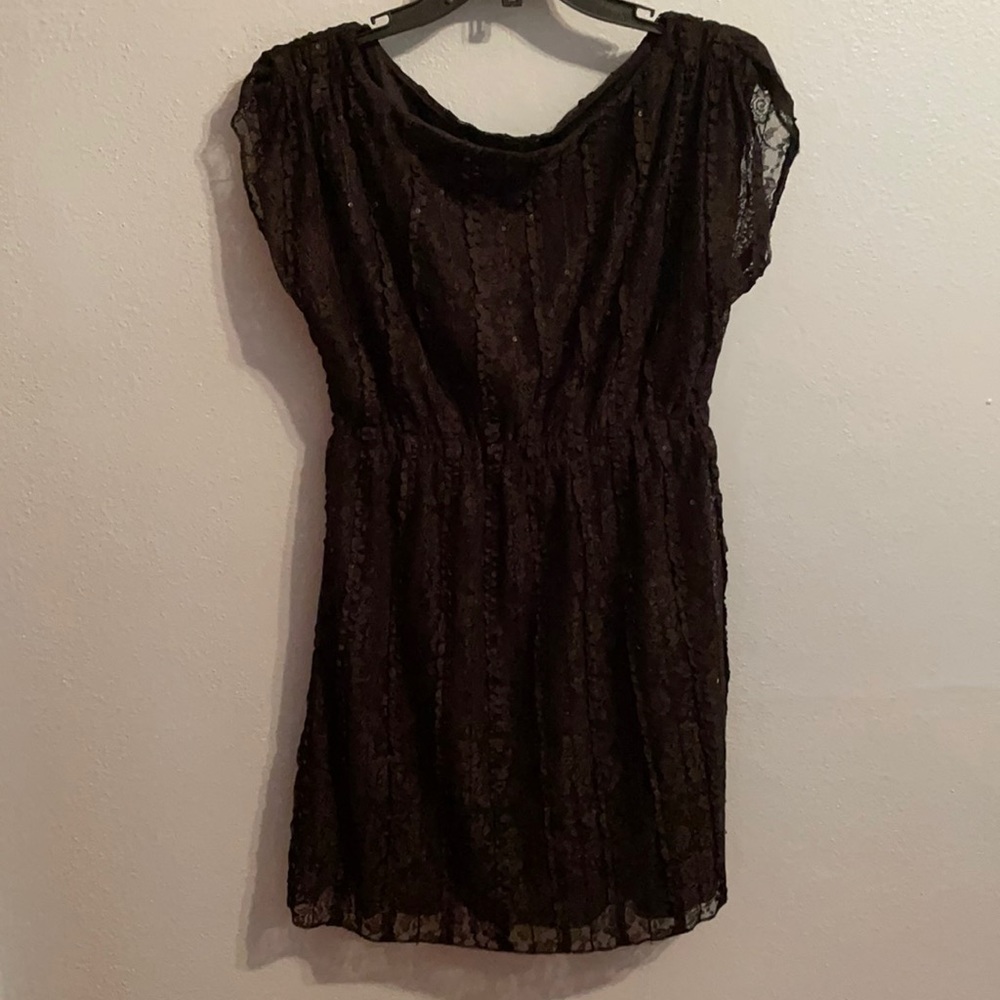 🎉 4 for $20🎉 Style and co. Black lace dress with ruffles - Picture 3 of 7